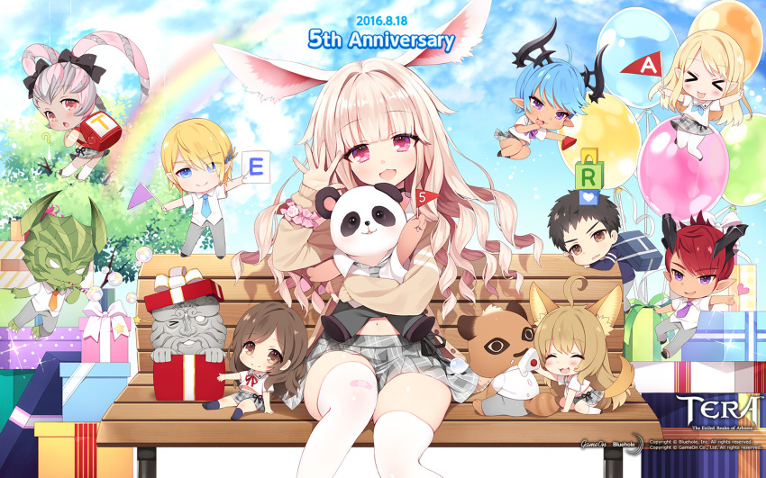 >_<, 2016, 6+boys, 6+girls, :3, ?, animal_ears, anniversary