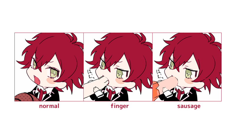 1boy, ball, basketball, blush, chibi, collared_shirt, diabolik_lovers, eating