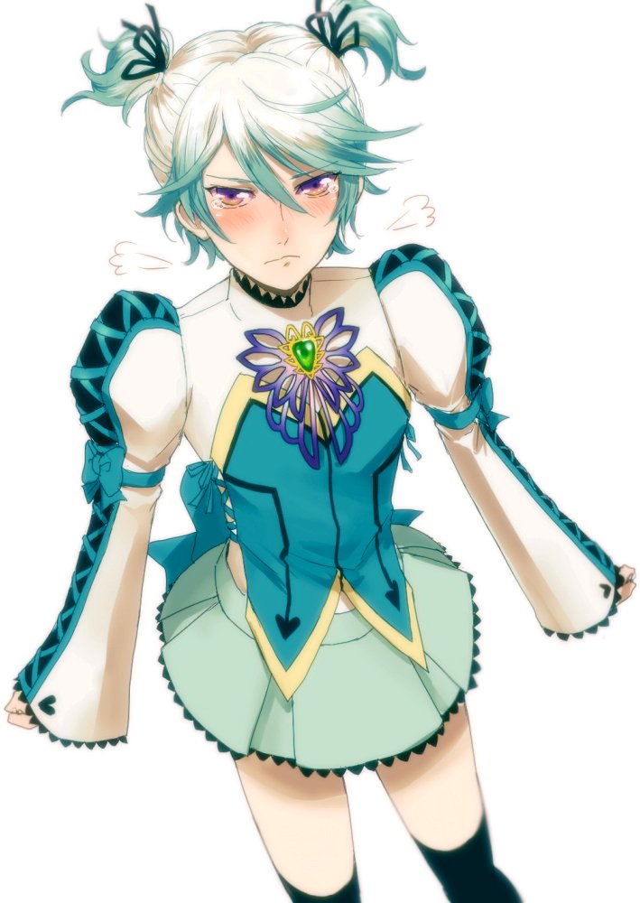 1boy, blush, cheria_barnes, cheria_barnes_(cosplay), crossdressinging, jarako_(gaillardia), male_focus, mikleo_(tales)