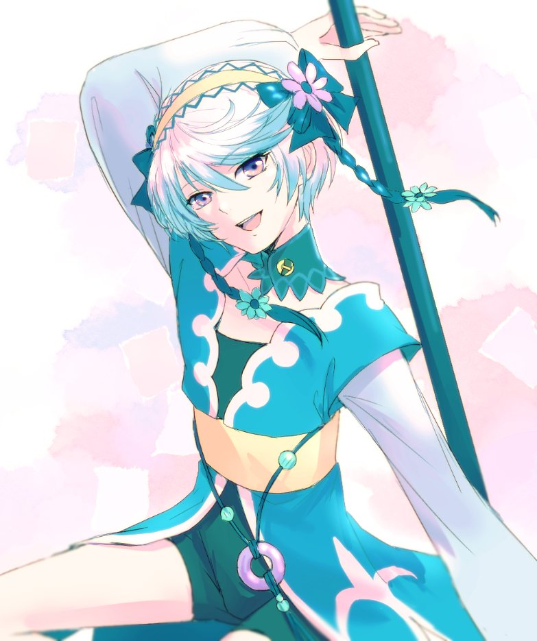 1boy, crossdressinging, hairband, jarako_(gaillardia), leia_rolando, leia_rolando_(cosplay), male_focus, mikleo_(tales)