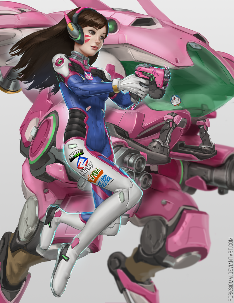 1girl, arm_cannon, bangs, bodysuit, boots, bracer, breasts, brown_eyes