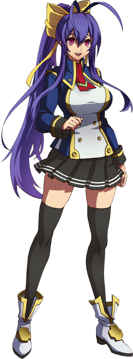 1girl, antenna_hair, artist_request, black_legwear, black_skirt, blazblue, blazblue:_central_fiction, blazblue_remix_heart