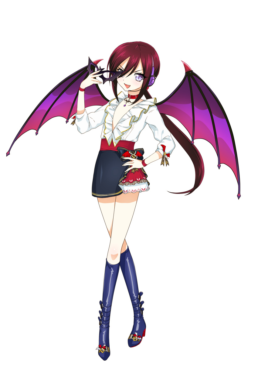 00s, androgynous, bat, bat_wings, boots, choker, collarbone, fang