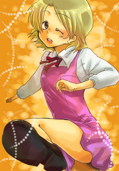 androgynous, aoba_tsugumi, bad_id, blonde_hair, kannagi, kurogane_no_linebarrel, kurogane_no_linebarrels, parody