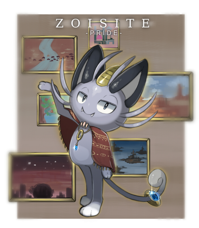 10s, alolan_meowth, animal_ears, cat_ears, cat_tail, coin, harisen1012, jewelry