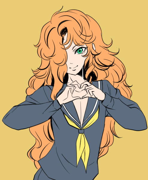 1boy, androgynous, black_serafuku, closed_mouth, collarbone, crossdressinging, drill_hair, flat_color