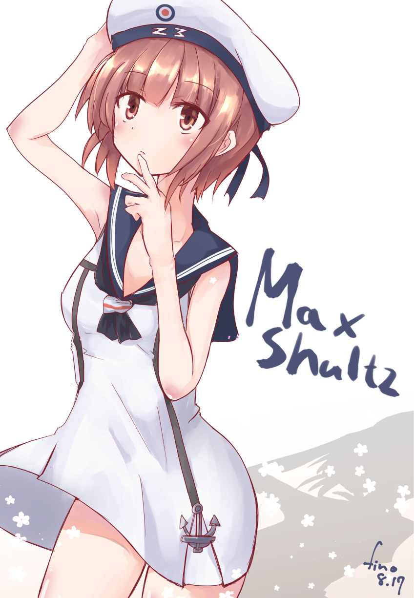 1girl, absurdres, auburn_hair, bad_anatomy, bad_hands, beret, blush, breasts