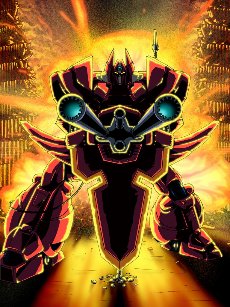 80s, cannon, explosion, galient, kikou-kai_galient, mecha, paranopoda, shield