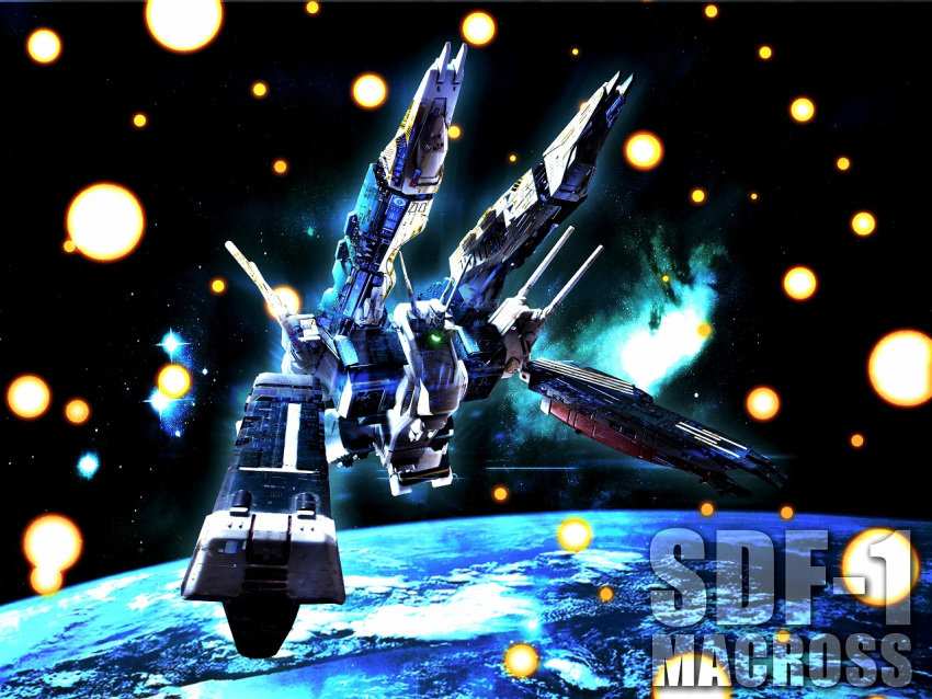 antennae, artist_request, battle, cannon, choujikuu_yousai_macross, clouds, daedalus, earth