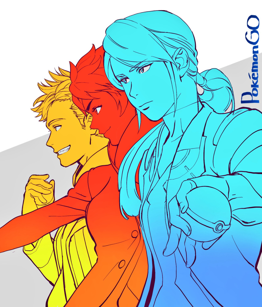 1, 10s, 1boy, 2girls, 5plus5, androgynous, blanche, blanche_(pokemon)