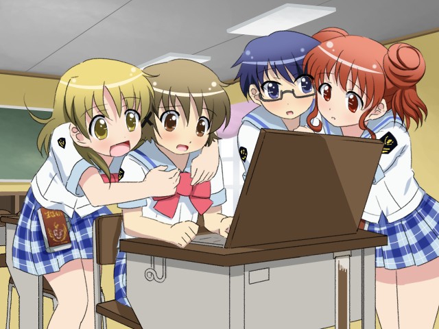 640x480, gakuen_utopia_manabi_straight, hidamari_sketch, hiro, manabi_straight, miyako, parody, plaid
