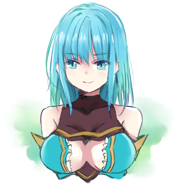 1girl, atelier_(series), atelier_sophie, blue_eyes, blue_hair, breasts, cleavage_cutout, female