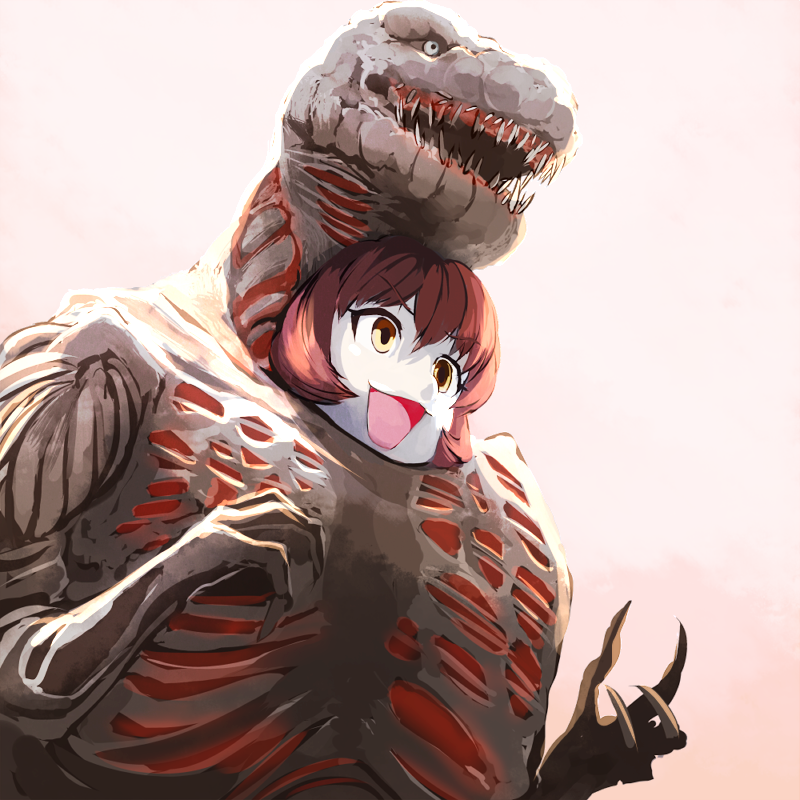 1girl, brown_eyes, brown_hair, costume, godzilla, godzilla_(cosplay), godzilla_(series), idolmaster