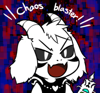 >:d, 1boy, :d, asriel_dreemurr, black_sclera, chibi, english, facial_mark