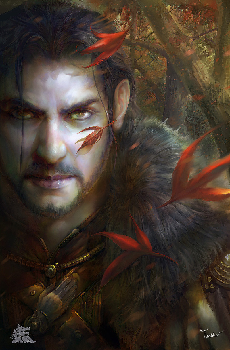 1boy, a_song_of_ice_and_fire, armor, artist_name, beard, black_hair, brown_eyes, eddard_stark