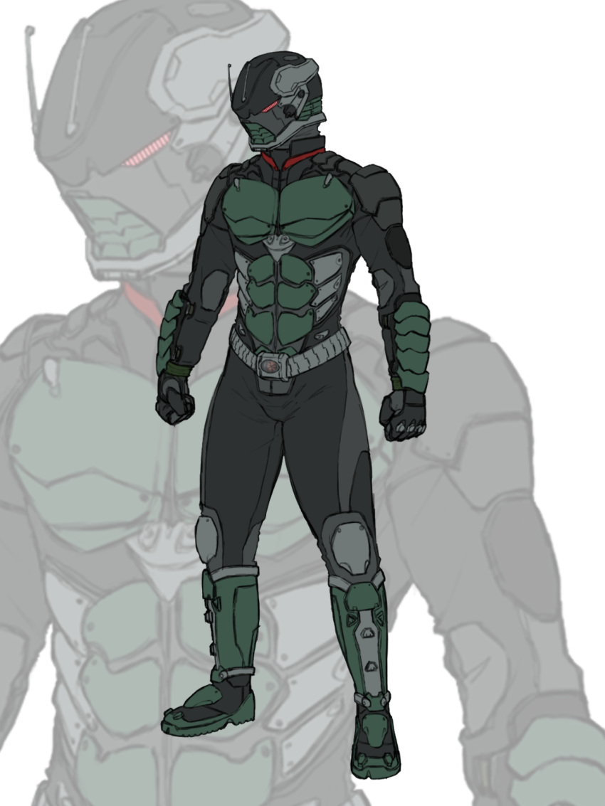 1boy, armor, belt, boots, clenched_hands, glowing, glowing_eyes, helmet