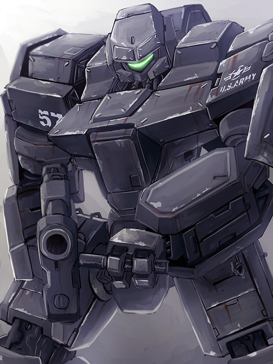 full_metal_panic!, glowing, glowing_eyes, gun, machine, machinery, mecha, mori_souchou