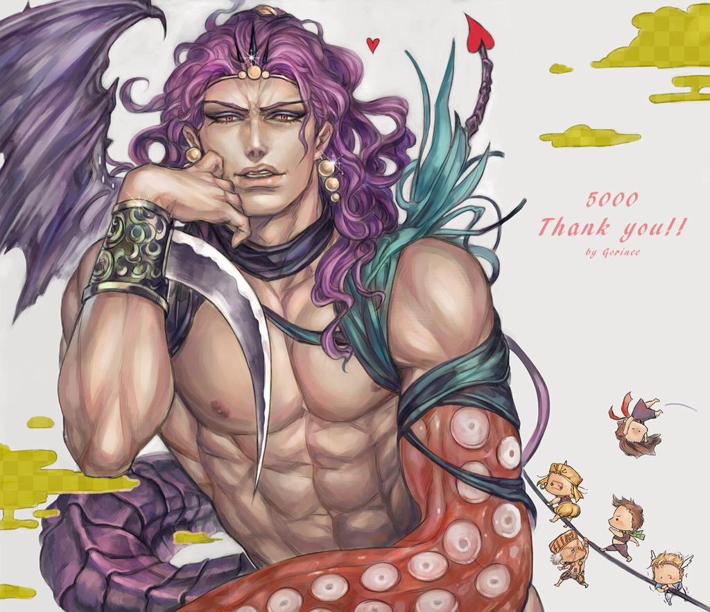 1girl, 5boys, abs, blade, blonde_hair, brown_hair, caesar_anthonio_zeppeli, checkered