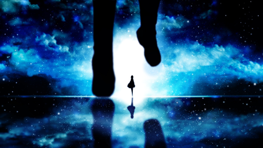 1girl, abstract, abstract_background, clouds, cloudy, feet, female, female_focus