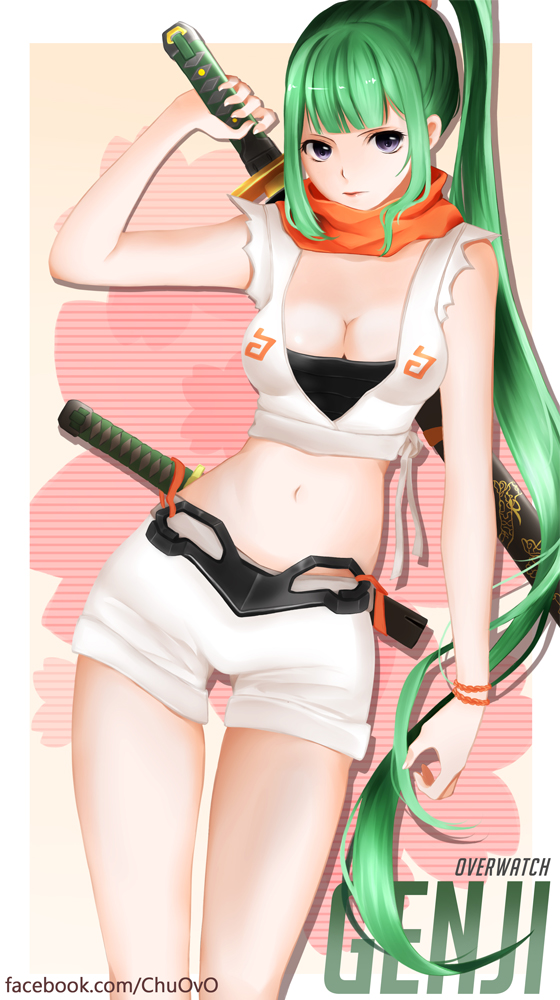1girl, bandanna, bangs, bare_shoulders, bead_bracelet, beads, bracelet, breasts