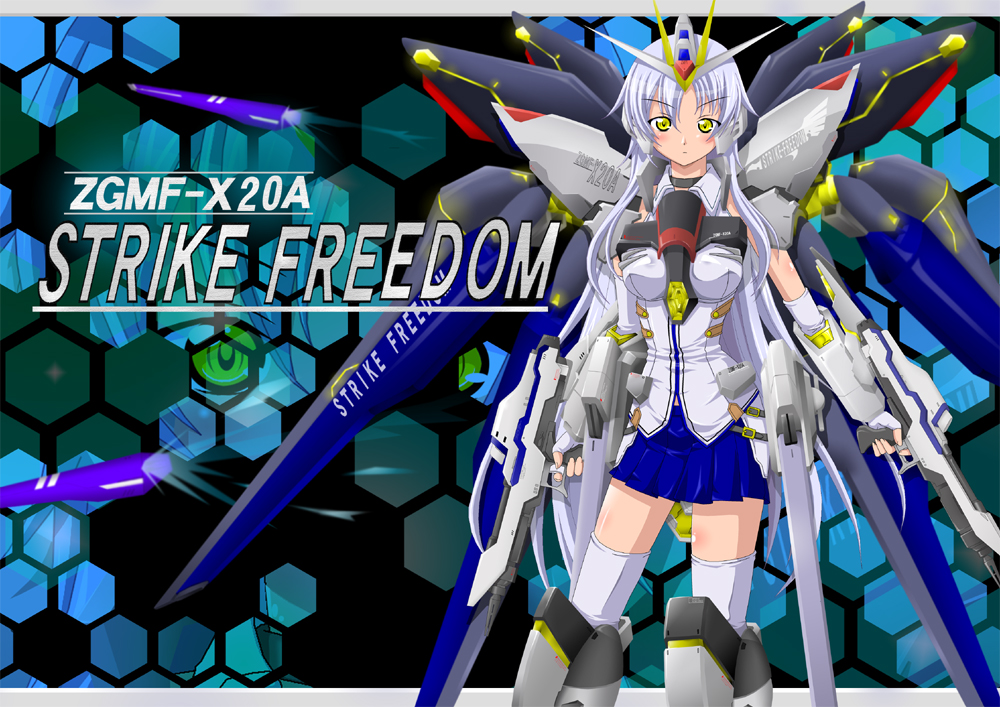 gundam_seed, long_hair, mecha_musume, strike_freedom_gundam, thighhighs, uripon