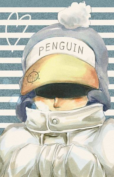 1boy, artist_request, earflap_hat, hat, hat_over_eyes, hat_pompom, heart_pirates, jolly_roger