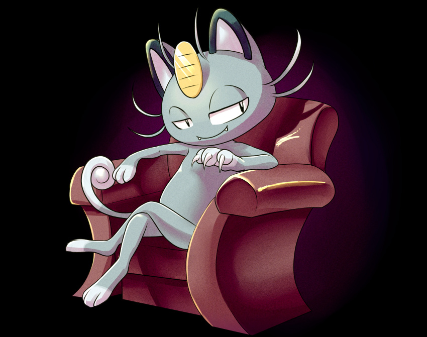 10s, absurdres, alolan_meowth, animal_ears, black_background, cat_ears, cat_tail, coin