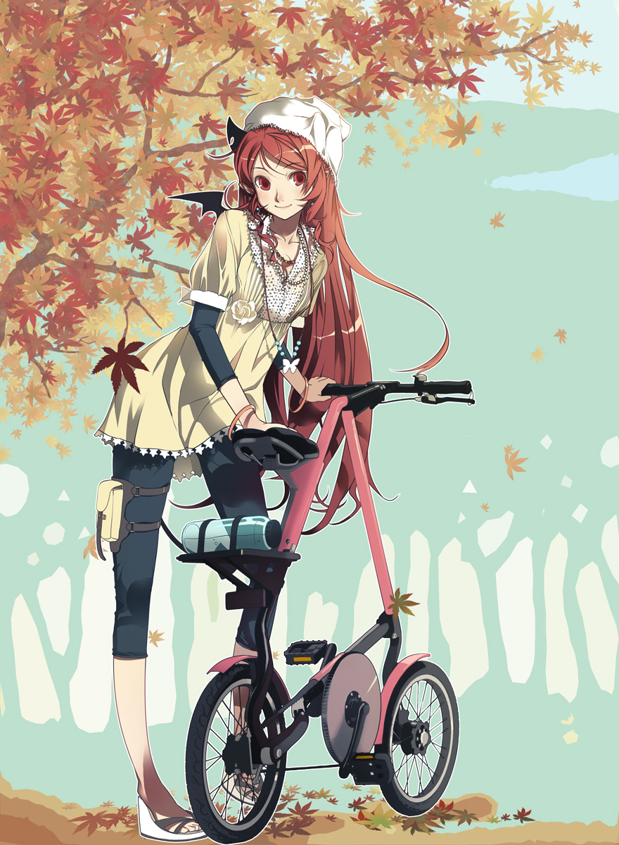bicycle, black_legwear, espadrilles, fashion, folding_bicycle, highres, leggings, long_hair