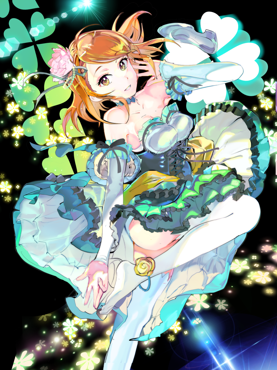 119, 1girl, anklet, aqua_dress, bare_shoulders, brown_eyes, brown_hair, collarbone