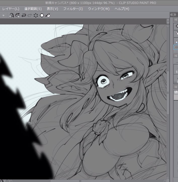 1girl, 3m_0l, :d, bangs, breasts, chainsaw, crazy_eyes, crazy_smile