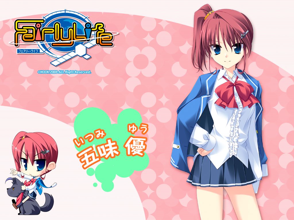 chibi, fairly_life, fairlylife, red_hair, redhead, school_uniform, side_ponytail, wallpaper