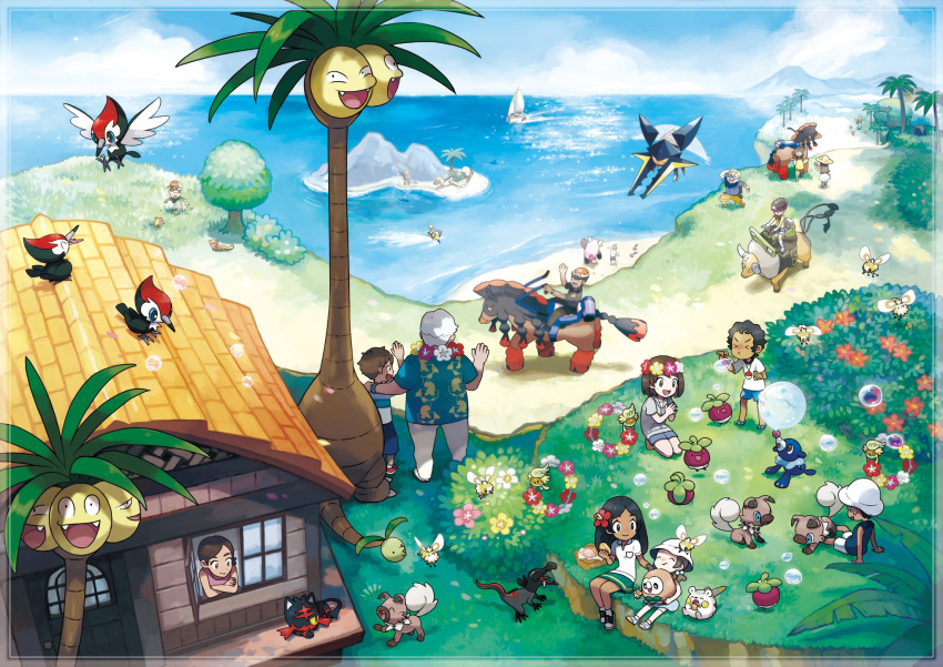 alolan_exeggutor, bewear, bounsweet, bruxish, bubbles, comfey, cutiefly, drampa