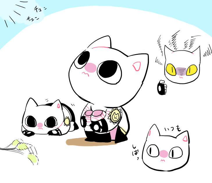 cat_focus, cat_teaser, cattail, chibi, jojo_no_kimyou_na_bouken, killer_queen, li_sakura, no_humans