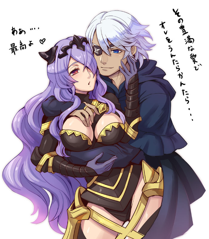 1boy, 1girl, armor, black_armor, black_panties, blue_coat, blue_eyes, blush