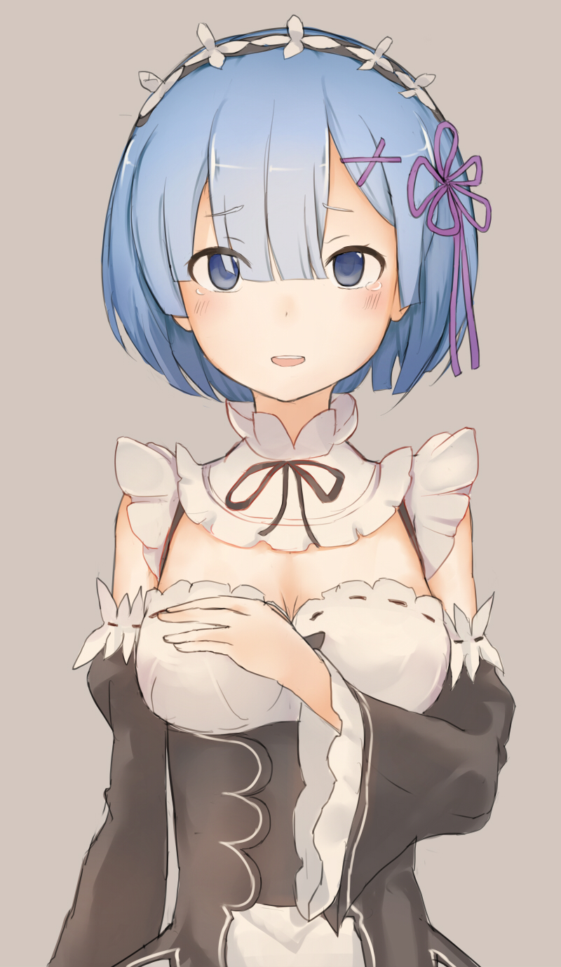 1girl, bangs, blue_eyes, blue_hair, blunt_bangs, blush, breasts, cleavage