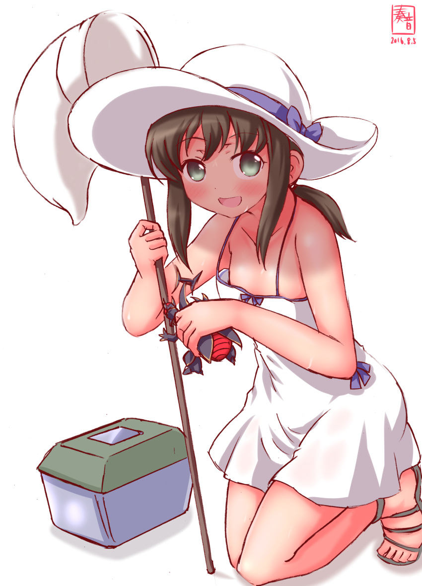 1girl, absurdres, alternate_costume, artist_name, bare_shoulders, beetle, bettle, black_hair