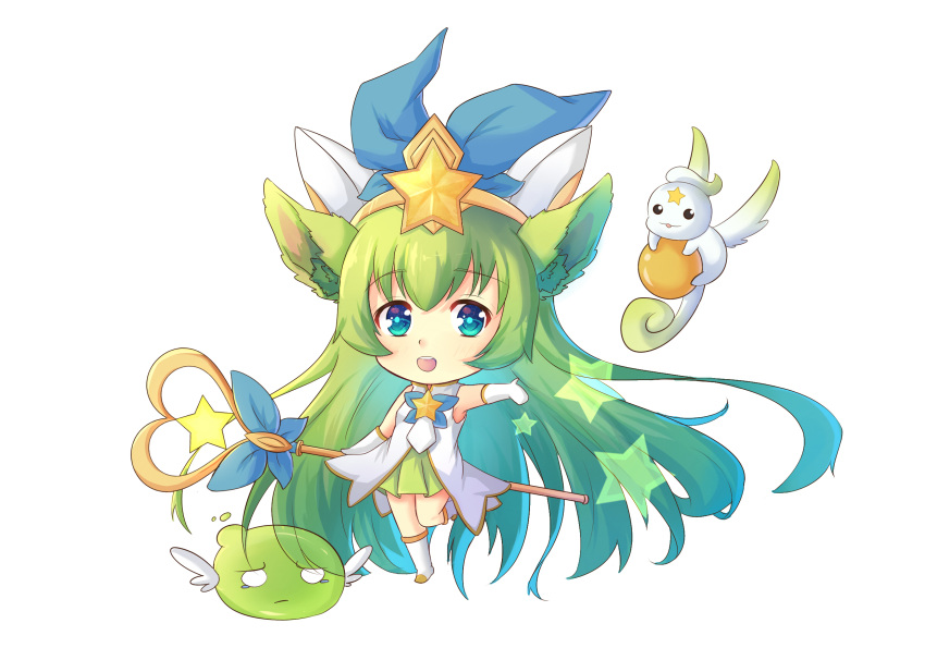 alternate_costume, alternate_hair_color, alternate_hairstyle, blue_eyes, chibi, green_hair, league_of_legends, lulu_(league_of_legends)