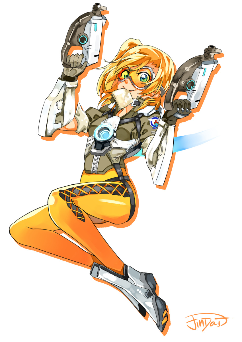 1girl, absurdres, blue_eyes, bread, cosplay, dual_wielding, food, food_in_mouth