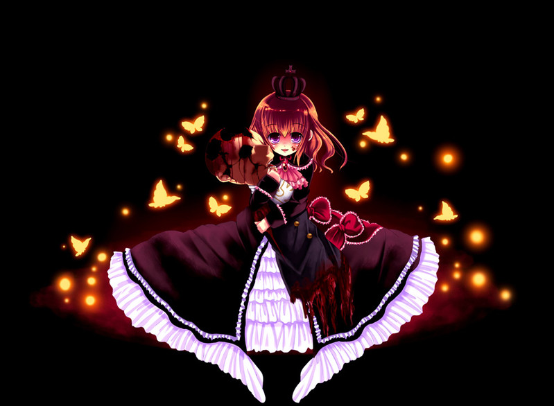 blue_eyes, butterfly, crown, dress, duplicate, juugoya_neko, maria_(umineko), maria_beatrice