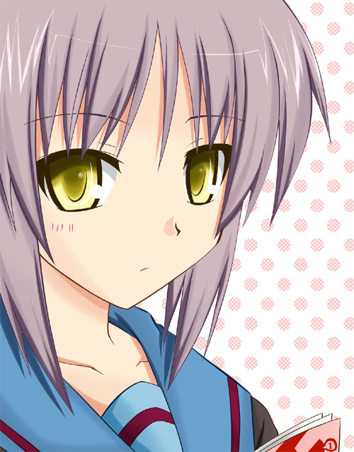 nagato_yuki, purple_hair, riosi, suzumiya_haruhi_no_yuuutsu, yellow_eyes