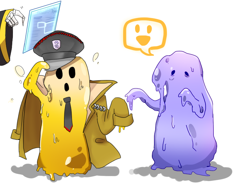 3boys, ainz_ooal_gown, artist_request, coat, hat, herohero_(overlord), icon, multiple_boys, nazi, necktie, overlord_(maruyama), pandora's_actor, shadow, simple_background, skeleton, slime, undead