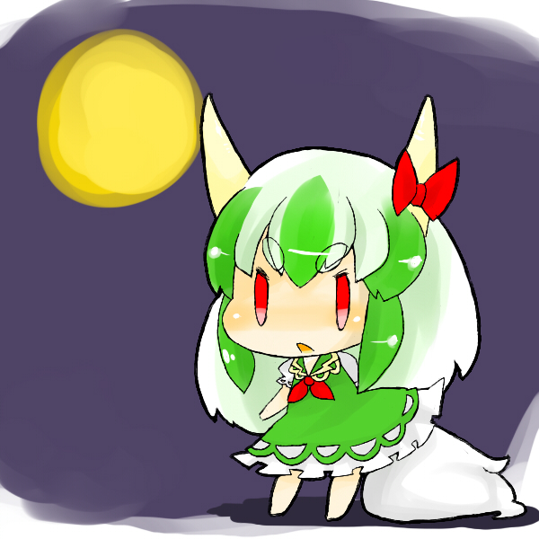 chibi, ex-keine, ex_keine, horn_ribbon, horn_ribbons, horns, kamishirasawa_keine, long_hair