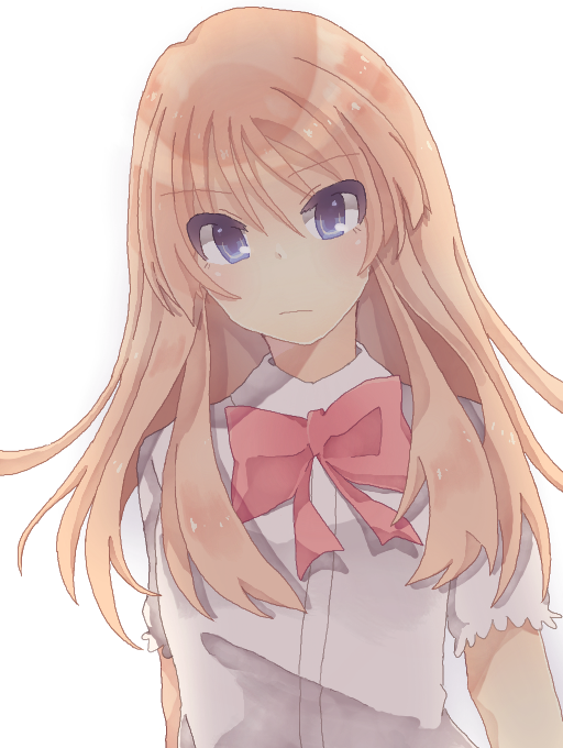 1girl, blue_eyes, blush, bowtie, inazuma_eleven, inazuma_eleven_(ares_no_tenbin), inazuma_eleven_(series), long_hair