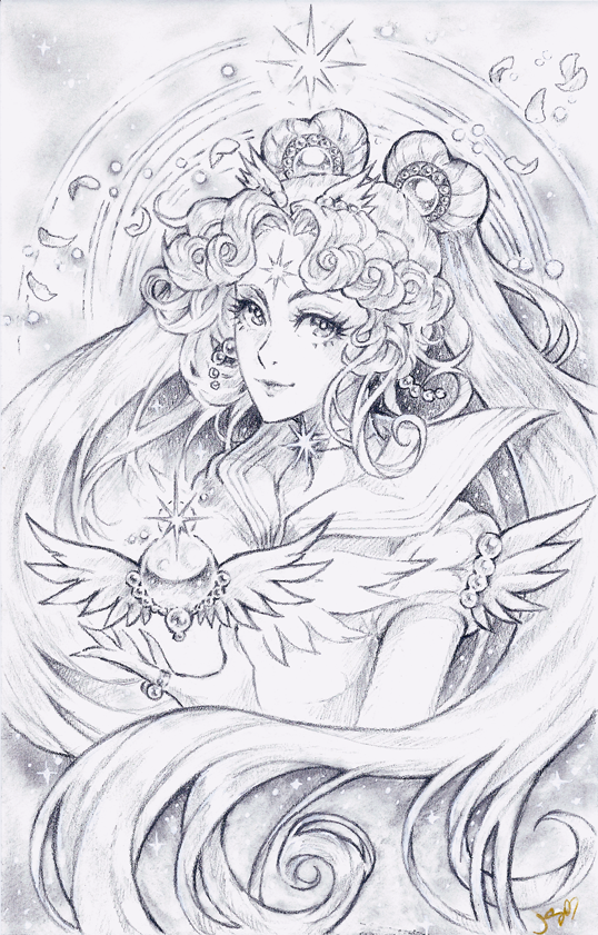 1girl, bangs, bishoujo_senshi_sailor_moon, channelsquare, choker, curly_hair, double_bun, earrings