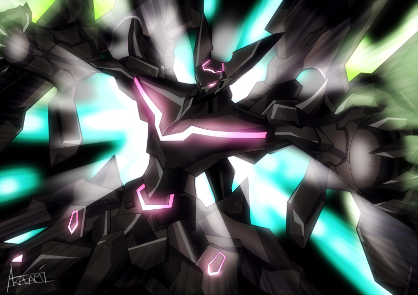 aragami_dice, artist_name, astranagant, backlighting, glowing, machinery, mecha, no_humans