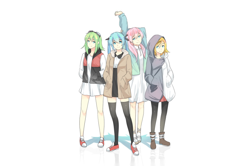 4girls, group, gumi, hatsune_miku, kagamine_rin, long_hair, megurine_luka, multiple_girls