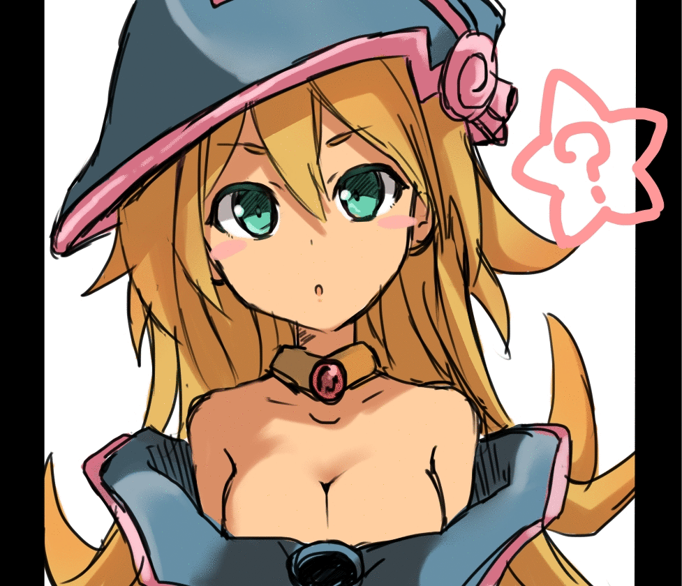 1girl, animated, animated_gif, blonde_hair, breasts, dark_magician_girl, duel_monster, dyson_(edaokunnsaikouya), dyson_giga_drain, female, gloves, green_eyes, hat, long_hair, looking_at_viewer, magical_girl, trembling, yu-gi-oh!, yuu-gi-ou_duel_monsters