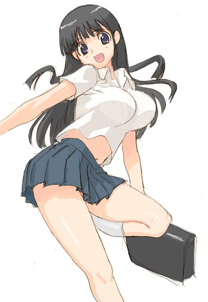 black_hair, blue_eyes, hirose_(mokiki), long_hair, schoolgirl, skirt
