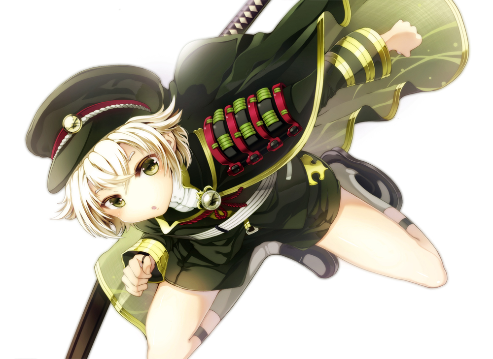 1boy, armor, cape, green_eyes, grey_legwear, hat, hotarumaru, japanese_armor
