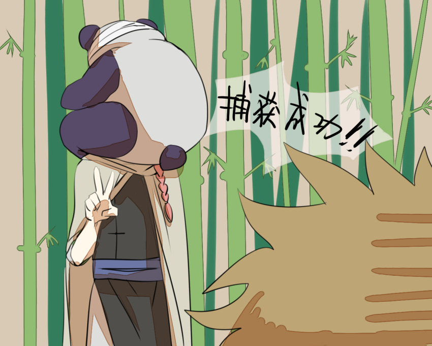 13knight, 2boys, abuto, animal, bamboo, bamboo_forest, bandage, bandage_on_face